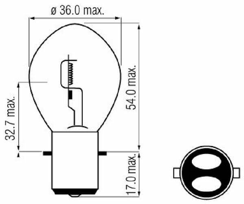 Pièces agricoles - Eclairage - Ampoule 12V 35/35W BA20d