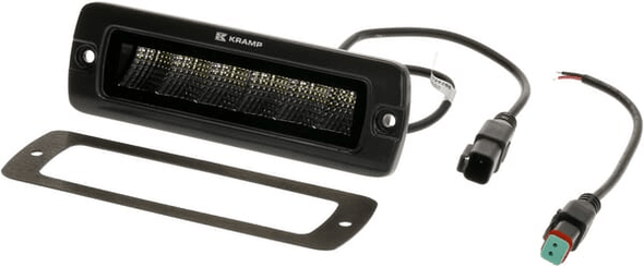 Pièces agricoles - Eclairage - Lampe de travail indirecte LED, 30W, 2880lm, rectangulaire, 12/24V, blanc, 157x49,7x60mm prise Deutsch, faisceau étroit, 6LED