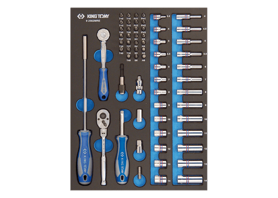Outils - Outils divers - Module mousse + PP 62 pièces 1/4" 4-14mm Courtes et Longues-embouts