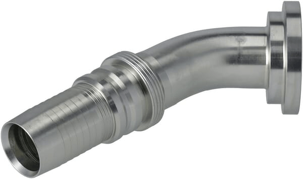 Pièces agricoles - Hydraulique - Raccord à sertir 4SH-DN32 avec flasque ø60,3 mm 45°