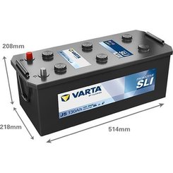 Pièces agricoles - Eclairage - Battery 12V 130Ah 680A J5 VARTA Promotive SLI
