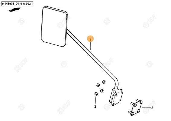 Pièces agricoles - Cabine et structure - REAR VIEW MIRROR - LH