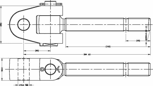 Pièces agricoles - Tracteur pièce adaptable - Chape articulée M30 x 3.5 G-19.0mm