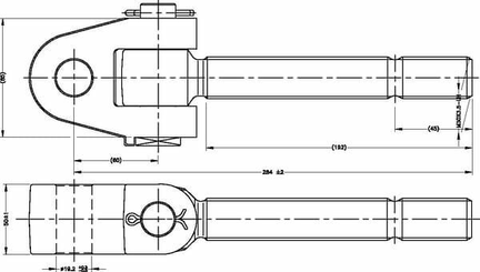 Pièces agricoles - Tracteur pièce adaptable - Chape articulée M30 x 3.5 G-19.0mm