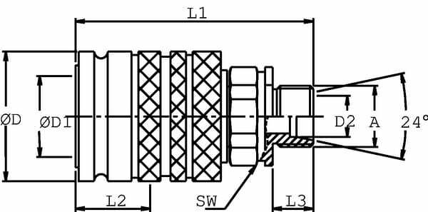 Pièces agricoles - Hydraulique - Coupleur femelle 1"-M30x2