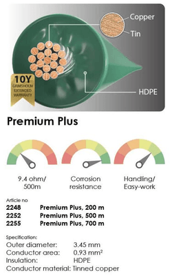 Pièces agricoles - Jardin et forêt pièce adaptable - Câble Premium+ ø3,45mm - 200m