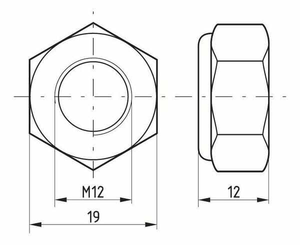Pièces agricoles - Fasteners - Ecrou hexagonal autobloquant à bague nylon DIN985 M12x1.75 Kramp