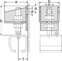Pièces agricoles - Fasteners - Support mûrale simple Gr.1 & 2