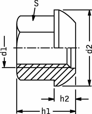 Pièces agricoles - Fasteners - Écrou de roue M22x1.50 acier zingué Kramp