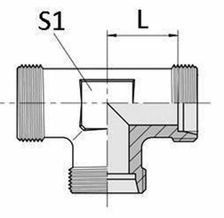 Pièces agricoles - Hydraulique - Té égal 10L - 50 pcs