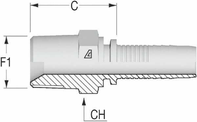 Pièces agricoles - Hydraulique - Raccord à sertir DN25-MC1"