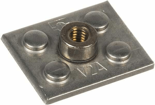 Pièces agricoles - Hydraulique - Plaque à souder db. inox Gr.1