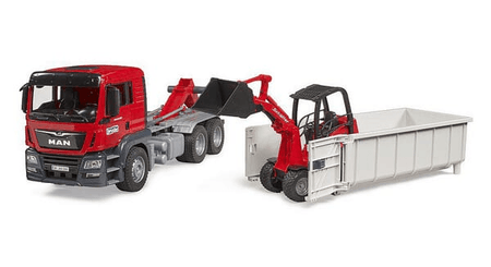 Loisirs - Jouets - Camion avec conteneur Roll-Off et chargeur compact Schäffer 2630 MAN TGS