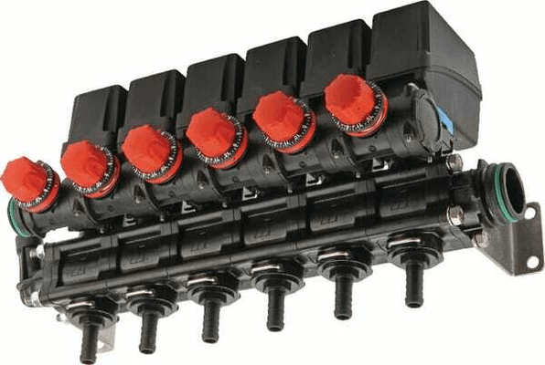 Pièces agricoles - Pièce Pulvérisateur - Gr. vannes 6 tr.+racc. fourche