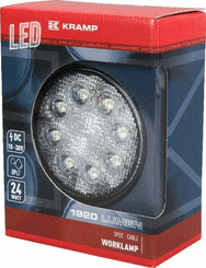 Pièces agricoles - Eclairage - Phare de travail LED rond 24W 1920lm, 10/30V, Ø 110mm, longue portée 8 LED Kramp