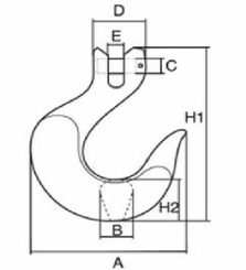 Pièces agricoles - Outils atelier - Crochet à mâchoire en acier 1/4"