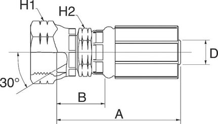Pièces agricoles - Hydraulique - Raccord à sertir DN13-M22x1,5 Komatsu