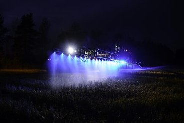 Pièces agricoles - Eclairage - Lampe de travail LED, 42 W, 400 lm, carrée, 12/24 V, bleue, à boulonner, 108x108x137 mm, Deutsch 2 broches, faisceau crayon (sp