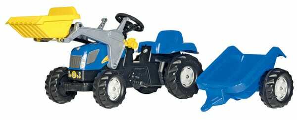 Loisirs - Jouets - Tracteur à pédales avec chargeur frontal et remorque, New Holland, à partir de 2,5 ans, rollyKid de Rolly Toys