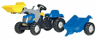 Tracteur à pédales avec chargeur frontal et remorque, New Holland, à partir de 2,5 ans, rollyKid de Rolly Toys