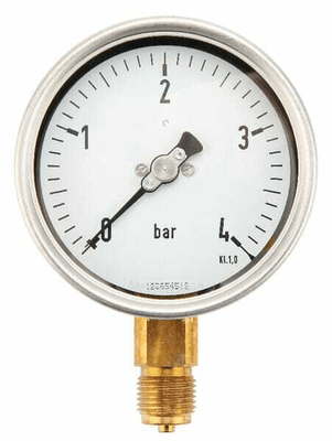 Pièces agricoles - Hydraulique - Manomètre Ø100 0-4bar ½" unten