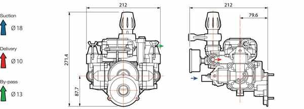 Pièces agricoles - Pièce Pulvérisateur - Pompe à piston à membrane MC20