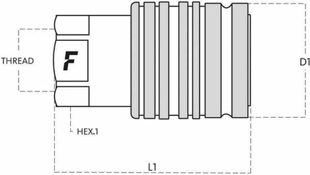 Pièces agricoles - Hydraulique - Coupleur femelle PV 1/2 NPT
