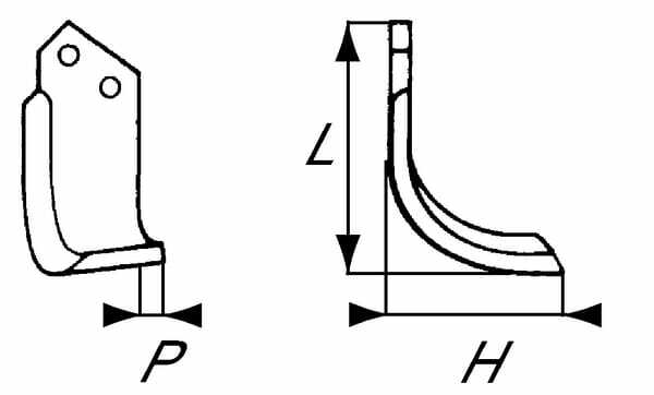 Pièces agricoles - Travail du sol - Lame de fraise d. p/ Goldoni