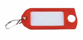 Porte-clefs rouge avec label