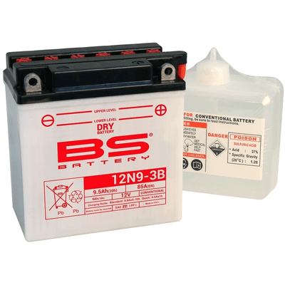 Pièces Quad & Motos - Electrique - Batterie BS BATTERY conventionnelle avec pack acide - 12N9-3B