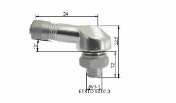 Pièces Quad & Motos - Outillage - Valve pneumatique alu BIHR Ø8,5mm argent