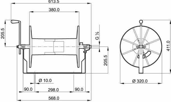 Pièces agricoles - Pièce Pulvérisateur - Enrouleur dévidoir 50 m