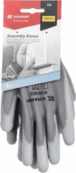 Vêtements et protections - Equipement - Gants de travail 1.001 8/M, emballage de 3, gris, Protect by Kramp