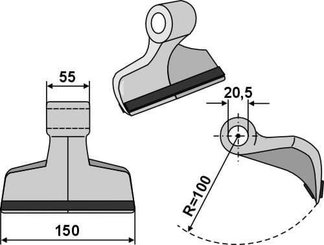 Pièces agricoles - Aménagements paysagers - Hammer flail PTA coated, suitable for Agrimaster