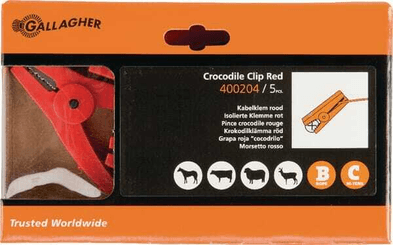 Pièces agricoles - Cloture,Jardin & Sylviculture - 5 clips type crocodile, rouge