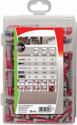 Pièces agricoles - Fasteners - PROFI-BOX Chevilles tous matériaux DuoPower / Boite de 132