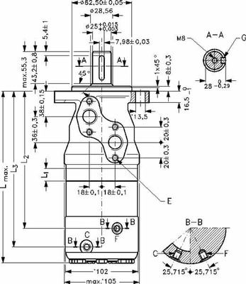 Pièces agricoles - Hydraulique - Moteur orbital OMR200- ø25