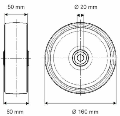 Pièces agricoles - Outils atelier - Roue 160 mm