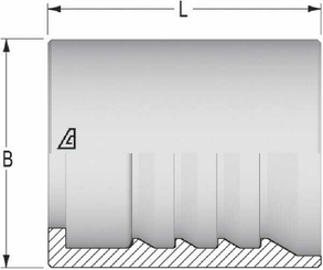 Pièces agricoles - Hydraulique - Jupe à sertir Ø57x49,1mm DN40 acier / zingué Alfagomma
