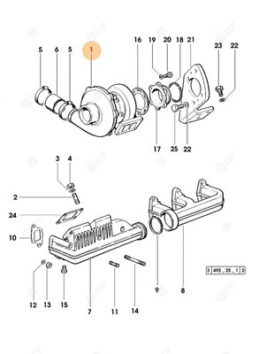Pièces agricoles - Pieces moteur - TURBO COMPRESSEUR Deutz-Fahr origine