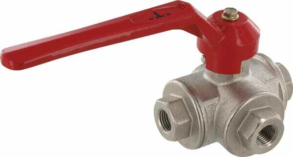 Pièces agricoles - Hydraulique - Vanne bois.sph.3v. T 1/4" f/f