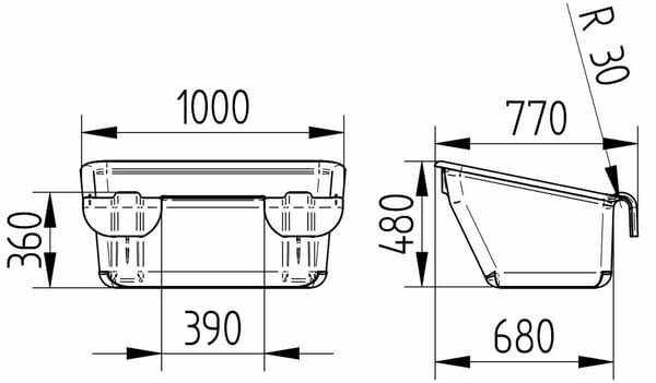 Pièces agricoles - Cloture,Jardin & Sylviculture - Auge à suspendre 100cm 180l model 1800