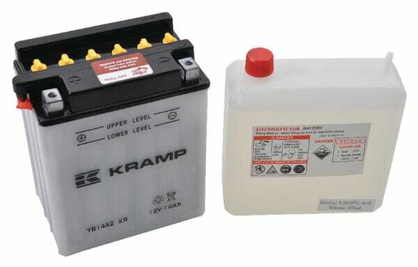 Pièces agricoles - Eclairage - Batterie 12V 14Ah 200A avec pack d'acide Kramp