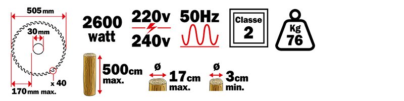 Materiels - Scie - SCIE BUCHES 505MM COUPE 170MM