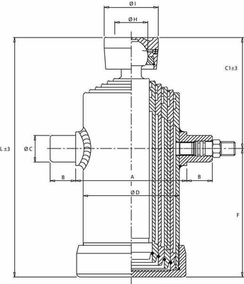 Pièces agricoles - Hydraulique - Verin telescopique+rotule