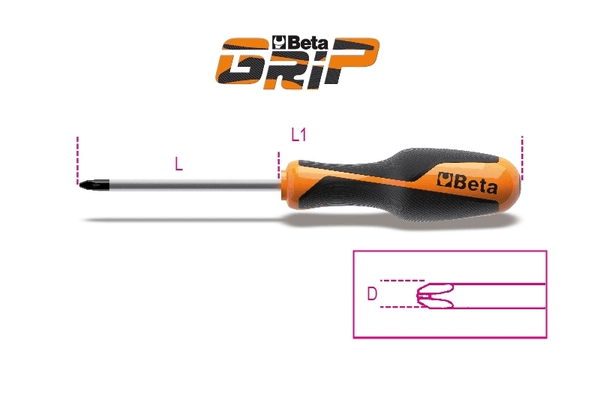 Pièces Quad & Motos - Outillage - Tournevis cruciforme BETA Phillips® PH1x4,5x120