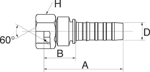 Pièces agricoles - Hydraulique - Racc. à sertir DN20-1" BSP