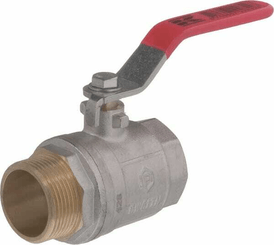 Pièces agricoles - Hydraulique - Vanne à bille BSP femelle/mâle 1 1/4" + poignée SS