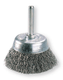 Brosse sur de tige de 6mm forme cuvette à poils crépés en acier (par 1)
