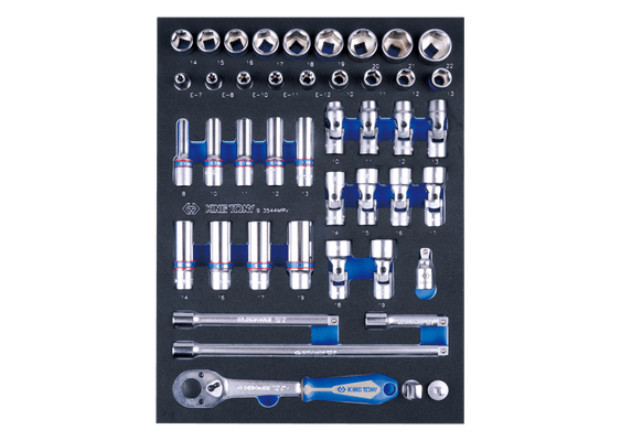 Outils - Outils divers - Module mousse + PP 44 pièces douilles 3/8" et accessoires